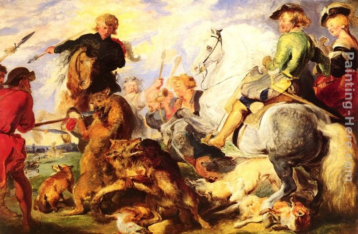 Sir Edwin Henry Landseer Wolf and Fox Hunt